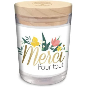 photo - Bougie verre - Parfumée - Merci pour tout - Idées cadeaux
