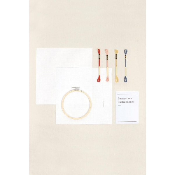 Kit point de croix - Broderie - Motifs persans colorés - DMC - Inclus tambour, toile, fils