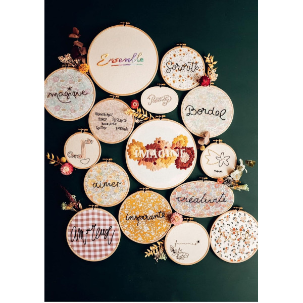 Livre - Broderie - 45 modèles à broder - Mots brodés - Mélanie Barbé Arroyo