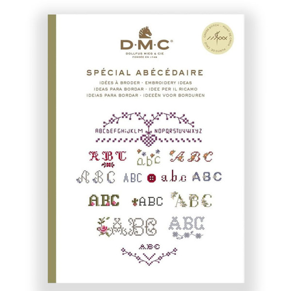 photo - Livre - Broderie - Point de croix - Abécédaire - Idées à broder - 100 modèles - DMC