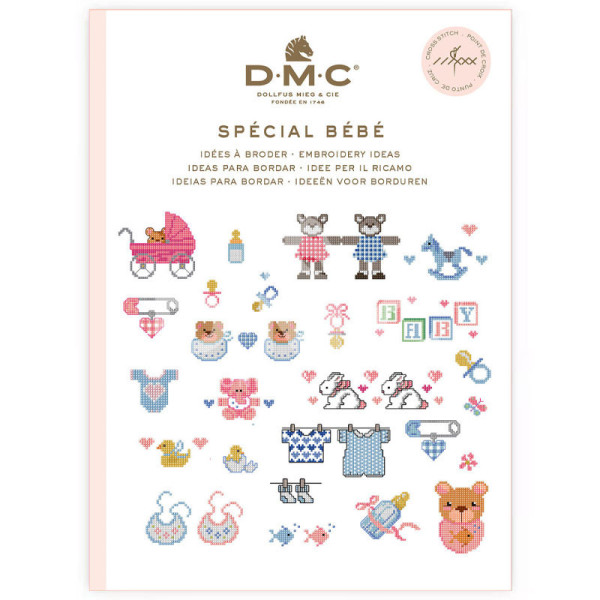 photo - Livre - Broderie - Point de croix - Bébé - Idées à broder - 100 modèles - DMC