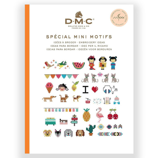 photo - Livre - Broderie - Point de croix - Mini motifs - Idées à broder - 100 modèles - DMC