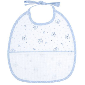 photo-Grand bavoir - Bébé - 6 mois - A broder - Bleu/motif koala - Cadeau naissance