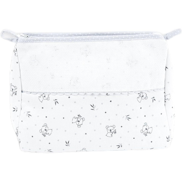 photo - Trousse de toilette - A broder - Gris/motif koala - 24x18cm - Bébé - Naissance