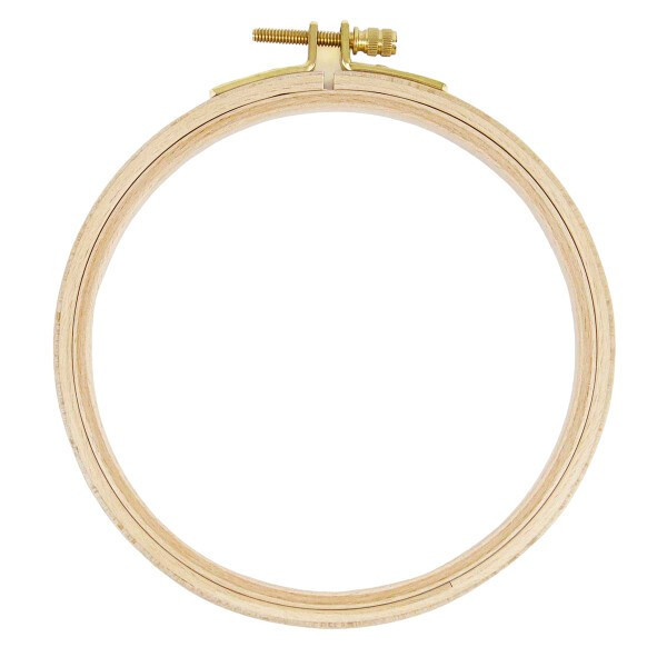 photo - Tambour à broder - 12,5 cm diamètre - Bois - Pour broderie - DMC