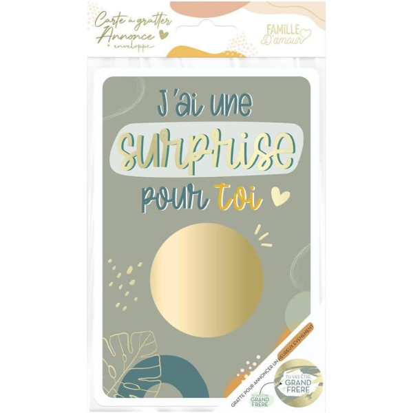 photo - 
Carte à gratter - Annonce naissance originale - Tu vas être grand frère - 15x10cm