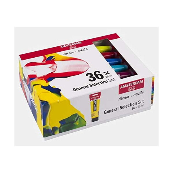 Set Peinture Acrylique de 36 tubes - Amsterdam pas cher