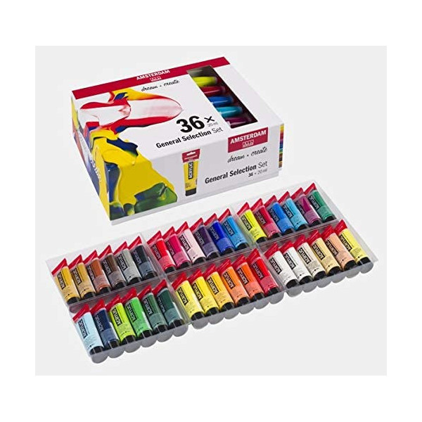 Set Peinture Acrylique de 36 tubes - Amsterdam | Surdiscount