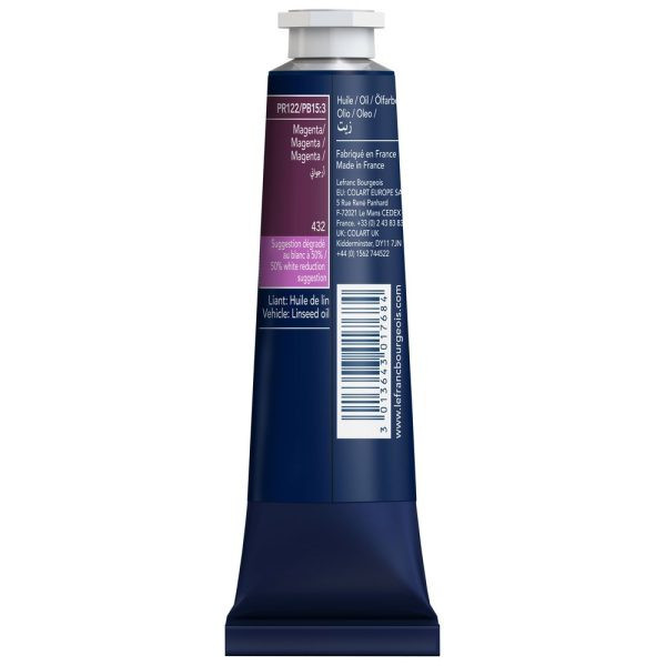 Peinture à l'huile - Fine - Magenta - 432 - Lefranc Bourgeois - 40ml