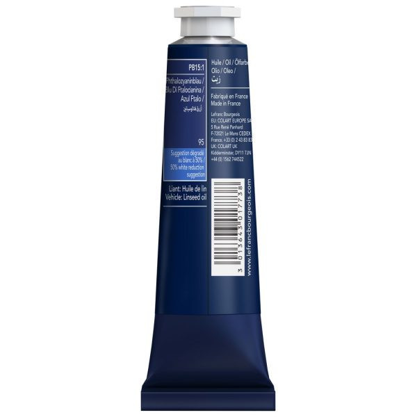 Peinture à l'huile - Fine - Bleu Phtalocyanine - 095 - Lefranc Bourgeois - 40ml