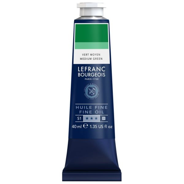 photo-Peinture à l'huile - Fine - Vert moyen - 561 - Lefranc Bourgeois - 40ml
