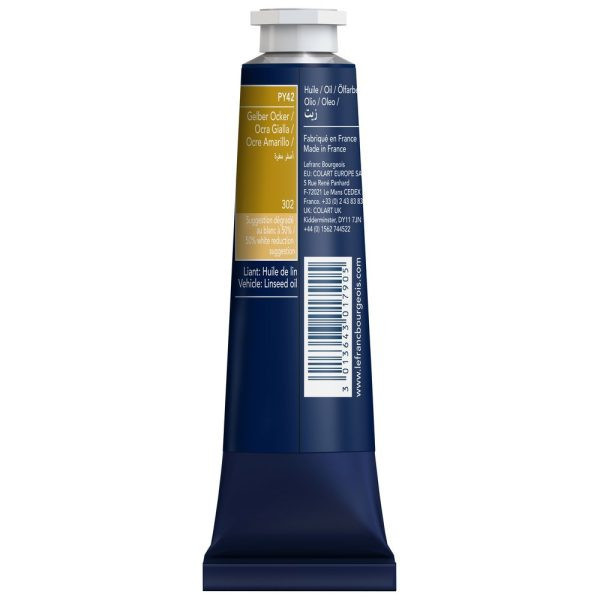 Peinture à l'huile - Fine - Ocre jaune - 302 - Lefranc Bourgeois - 40ml