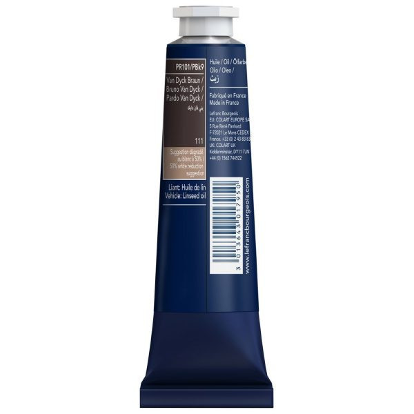 Peinture à l'huile - Fine - Terre d'ombre brûlée - 477 - Lefranc Bourgeois - 40ml
