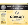 photo - Papier dessin - 24x32 - Canson - Mi-teintes - Noir - 160g - 12 feuilles - Dessin