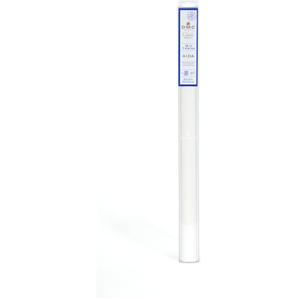 Toile Aïda à broder - 100% coton - 7pts/cm - 50x61cm - Blanc - DMC