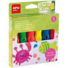 photo - 6 Pinceaux avec peinture - Gouache - Pour enfant - Couleurs fluo - Apli kids