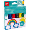 photo - 6 Pinceaux avec peinture - Gouache - Pour enfant - Couleurs vives - Apli kids