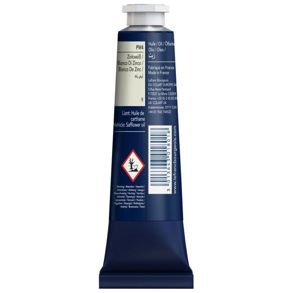 Peinture à l'huile - Fine - Blanc de zinc - 009 - Lefranc Bourgeois - 40ml