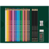 Coffret - 17 crayons de couleur + 4 crayons graphite - Faber-Castell - Polychromos - Pitt Graphite Matt