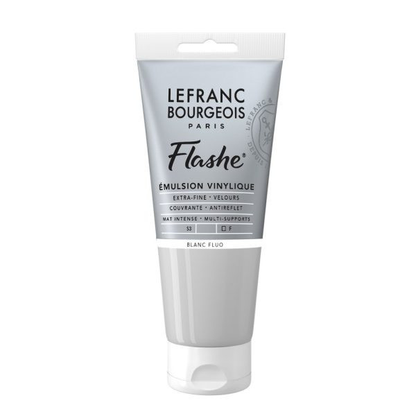 photo - Peinture vinylique - Flashe - Blanc fluo - 818 - Lefranc Bourgeois - 80ml