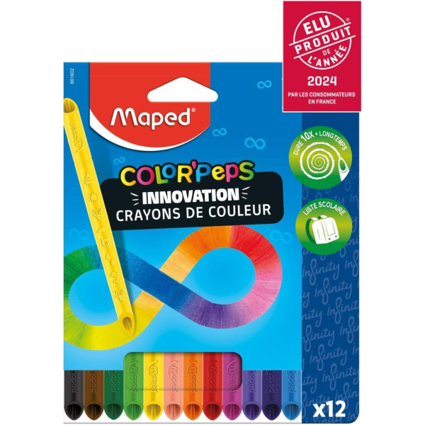 photo - 12 crayons de couleur - Assortiment - Color'peps infinity - Maped