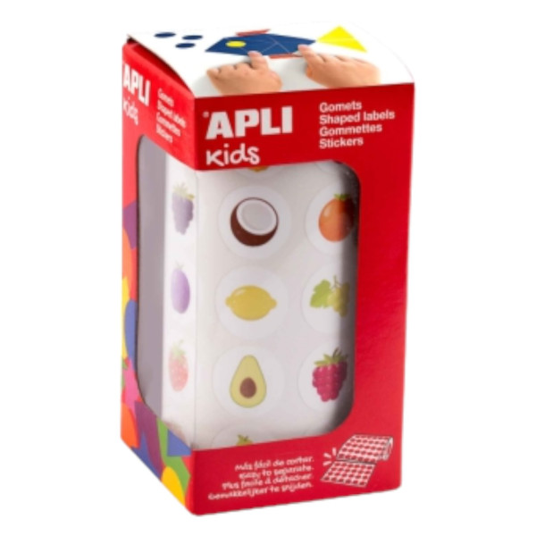 photo - Rouleau de gommettes rondes - 20 mm - Motif fruits - Apli