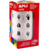 photo - Rouleau de gommettes rondes - 20 mm - Motif empreintes d'animaux - Apli