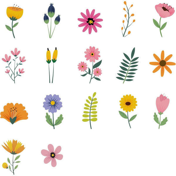 Rouleau de gommettes rondes - 20 mm - Motif fleurs - Apli