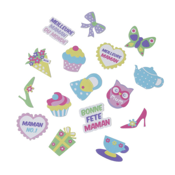 photo - Stickers - Maman - Cadeaux - Autocollant - Mousse caoutchouc - 24 pièces
