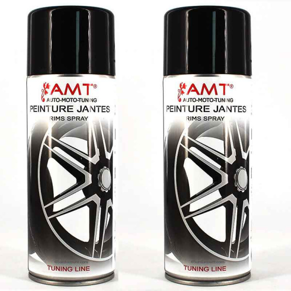 Lot de 2 bombes de peinture pour jantes - noir - Amt pas cher