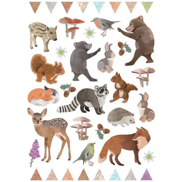photo - Gommettes - Animaux de la forêt - Renard, ours, lapin - Loisirs créatifs - 80 pièces