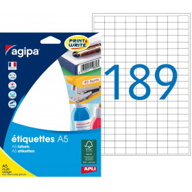 Planches A5 De 189 Étiquettes Blanches - Apli pas cher