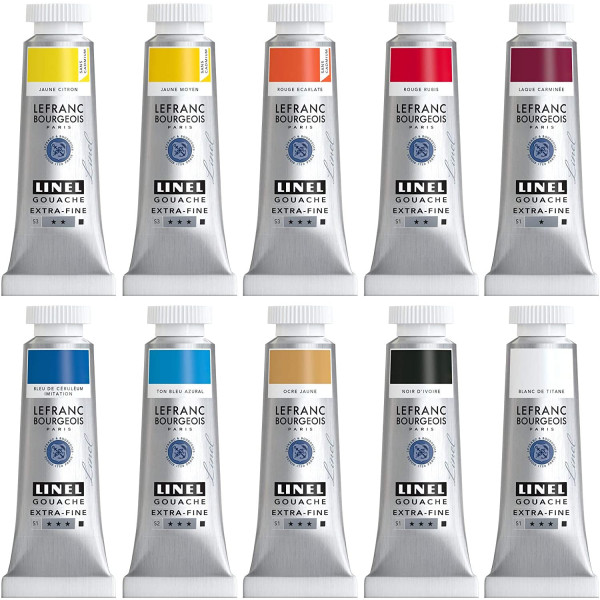 Set Gouache Doubles Primaires Linel 10 X 14Ml - L&B | Surdiscount