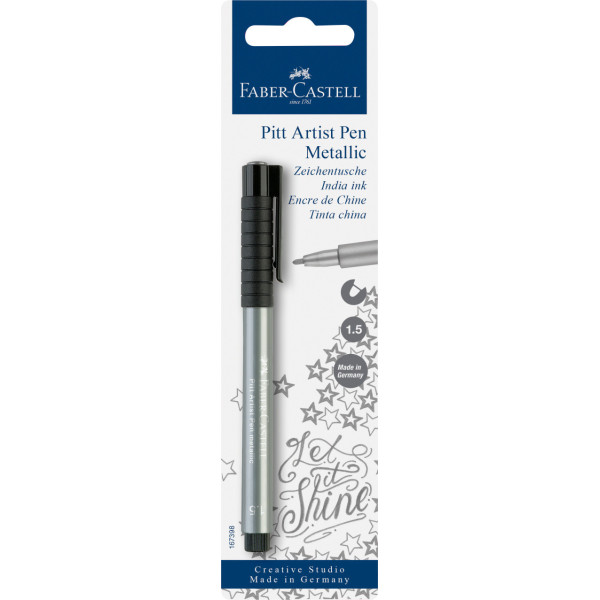 photo - Feutre - Argent - Faber-Castell - Pitt Artist Pen Metallic - 1,5mm - Dessin - Beaux-arts