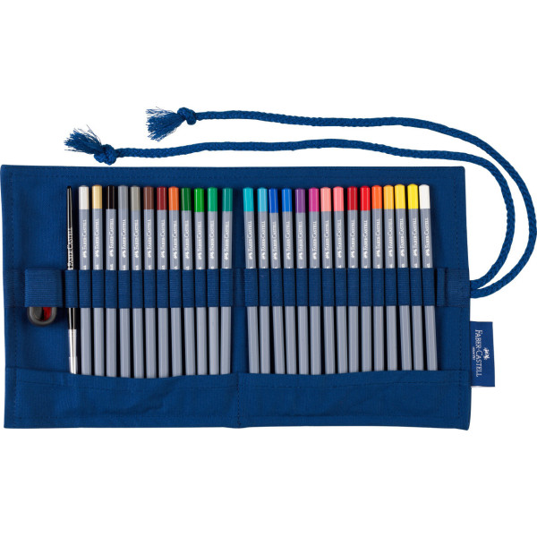 Crayons de couleur - Aquarellable - Faber-Castell - Goldfaber - 27 pièces + trousse + accessoires