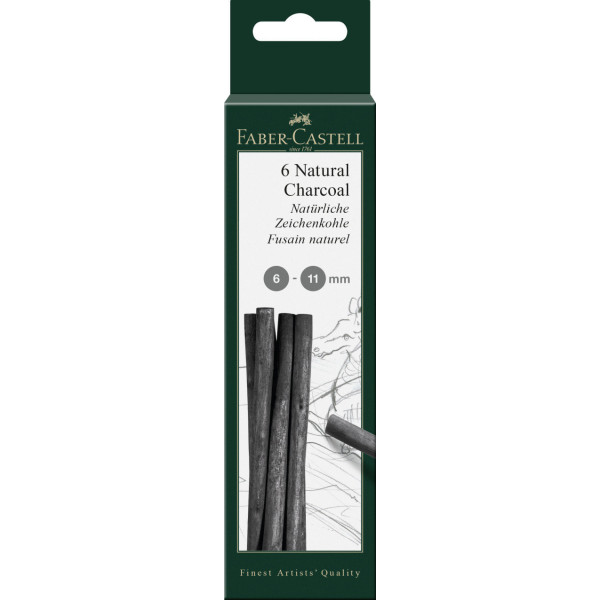 Fusains - Naturel - 20 bâtonnets - Beaux-arts - Dessin - 6-11mm - Faber-Castell