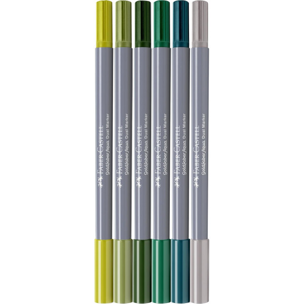 6 feutres - Dessin - Faber-Castell - Goldfaber Aqua - Double pointe - Jungle