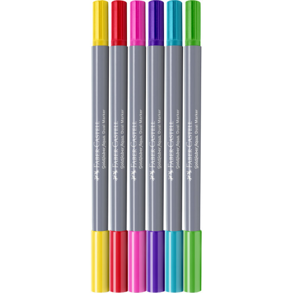 6 feutres - Dessin - Faber-Castell - Goldfaber Aqua - Double pointe - Candy shop