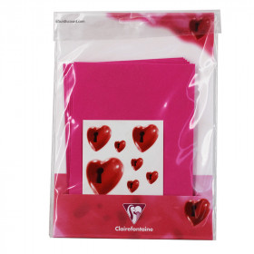 Enveloppes Roses (114X162Mm) + Autocollants - Clairefontaine pas cher