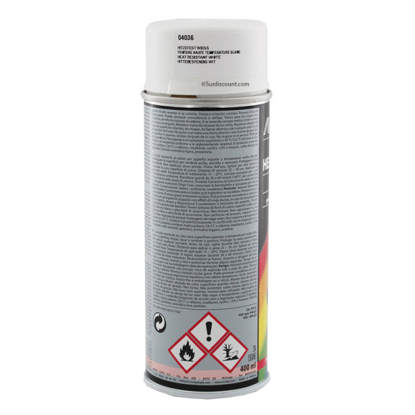 Bombe peinture Vernis haute température - blanc - Motip | à seulement 16,99 €