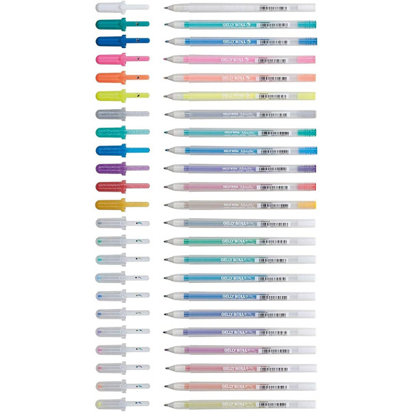 Lot De 24 Stylos Gel Stardust Métallisé Clair De Lune - Sakura Gelly Roll | Surdiscount