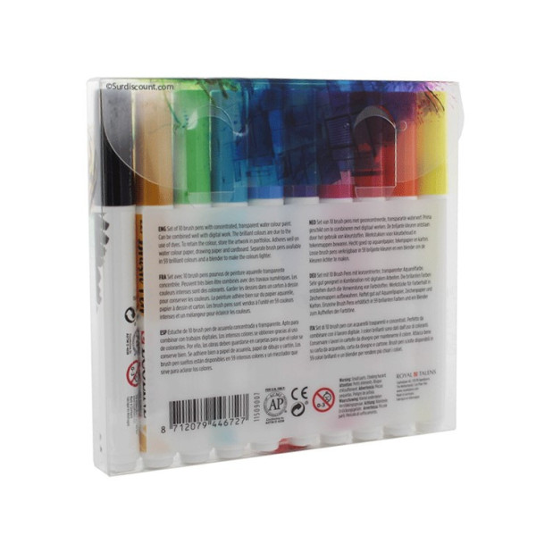 Lot De 10 Feutres Pinceaux Aquarelle Transparente Concentré - Ecoline Brush Pens - Royal Talens | à seulement 16,99 €