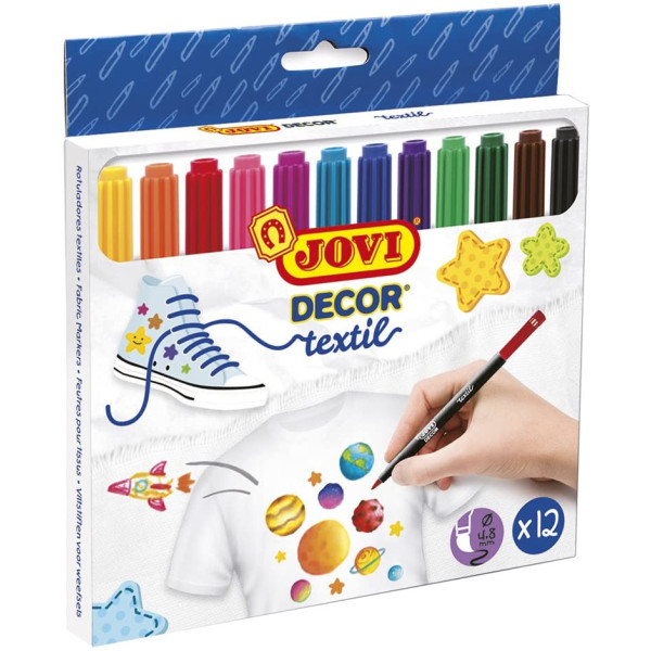 Etui De 12 Feutres Textiles - Jovi pas cher