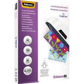 100 Pochettes De Plastification - A3 - 80 Microns - Fellowes pas cher