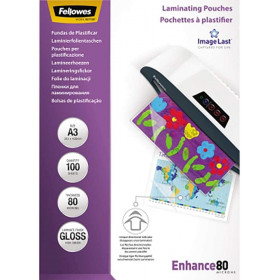100 Pochettes De Plastification - A3 - 80 Microns - Fellowes | Surdiscount