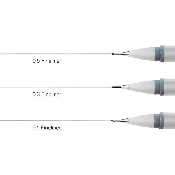 Set 3 Feutre À Pointe Fine - Pointe Gris - Winsor & Newton | Surdiscount