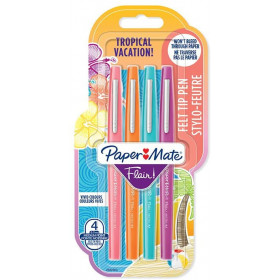 4 Stylos Feutres Tropical - Flair! - Paper Mate pas cher
