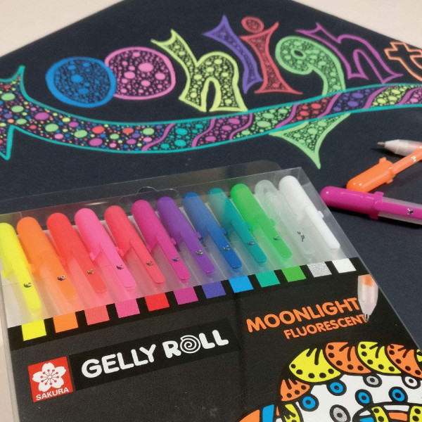 Lot De 12 Stylos Gel Moonlight Fluorescent - Sakura | Surdiscount