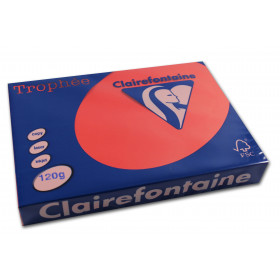 250 feuilles A4 - 120g - Couleur vives - Rouge corail - Trophée Clairefontaire