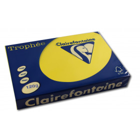 250 feuilles A4 - 120g - Couleur vives - Jaune soleil - Trophée Clairefontaire